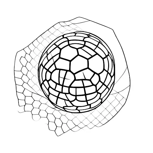 A Minimalist Tattoo Of A Soccer Ball Rolling Through A Forest With Drum Beats In The Background