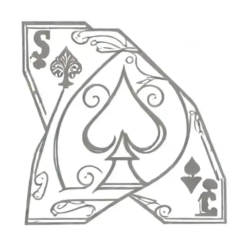 Spade Card Suit With Tilted Crown