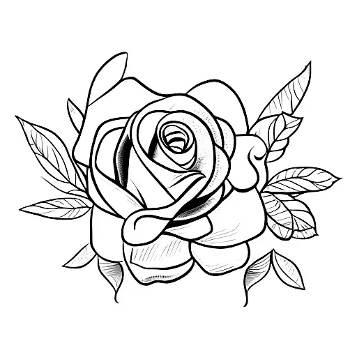 Small Rose And Lily Stem Tied Together With A Bow