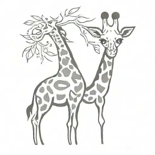 Single Line Drawing Of A Giraffe Silhouette