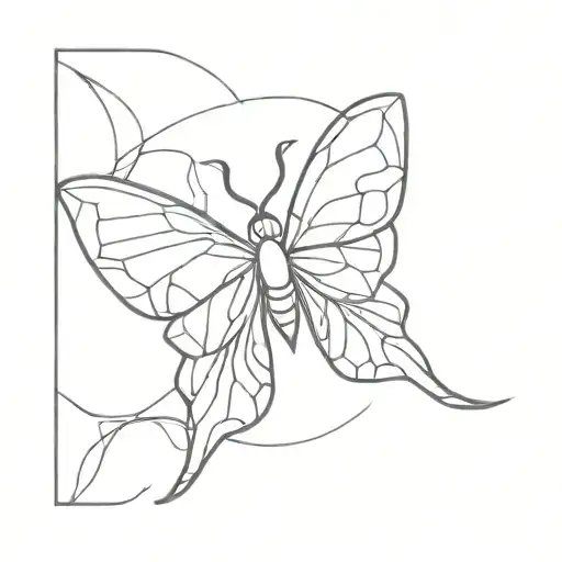 Lunar Moth With Snake