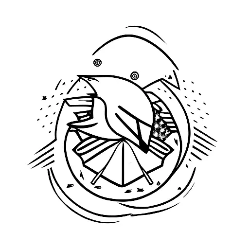 American Bird Dropping Explosive Bomb Tattoo