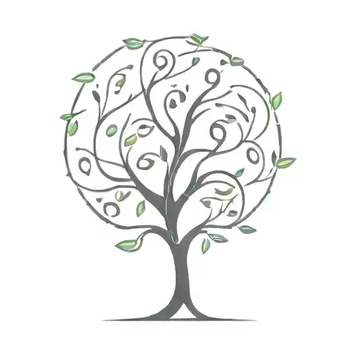 A Minimalist Tattoo Of A Tree With Reggae Music Notes Intertwined In The Branches