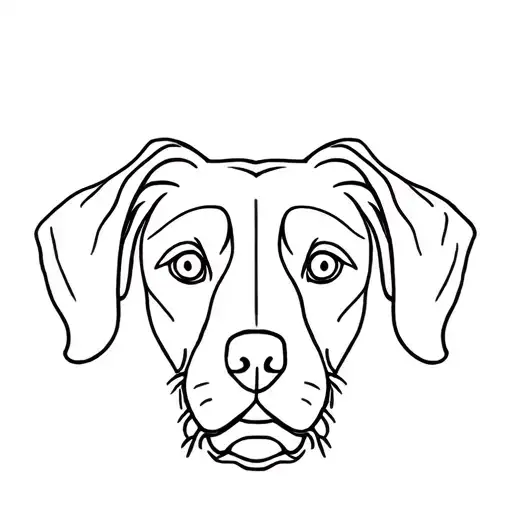 One Line Tattoo Of A Face Of A Shnauzer