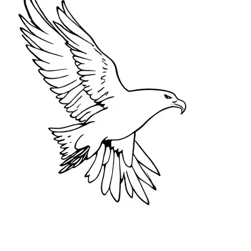 Flying Eagle Tatoo Simple Shaded 180 Degrees