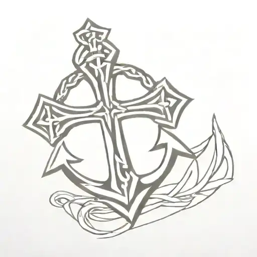 Celtic Cross Fading Into An Anchor