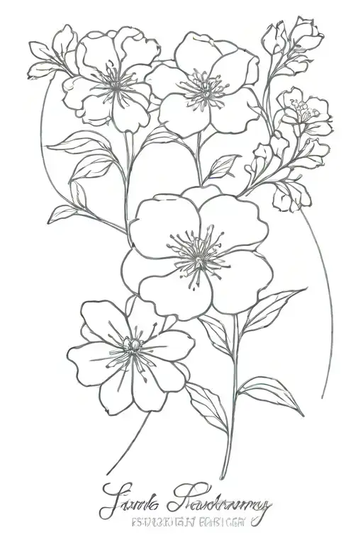 June And February Birth Flowers Intertwined