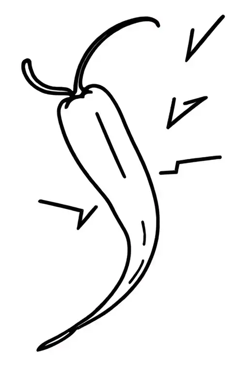 Chilli Pepper With Lighting Bolt Symbol