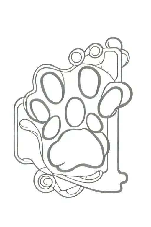 Dog Paw And Letter L