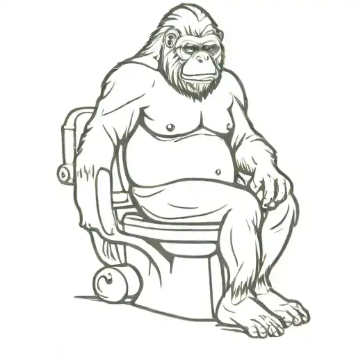 Gorilla Sit On Toilet Scene