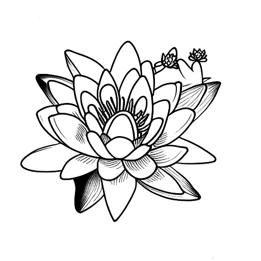 Water Lily And Forget Me Nots