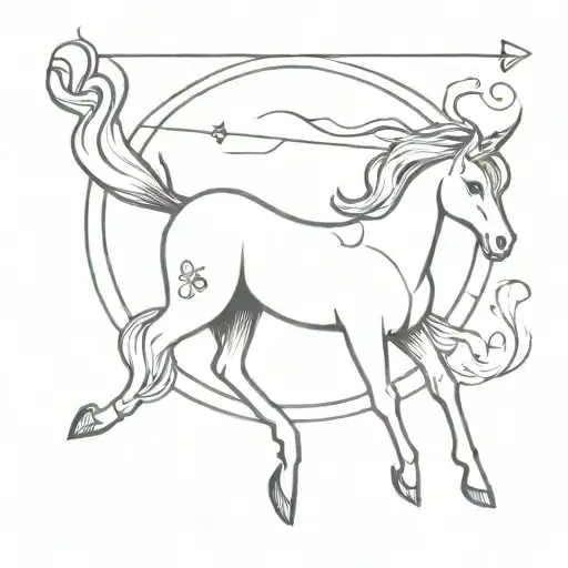 Sagittarius Girly Tatto Design