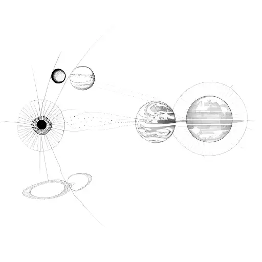 And Planet Constelations With Orbits Around It