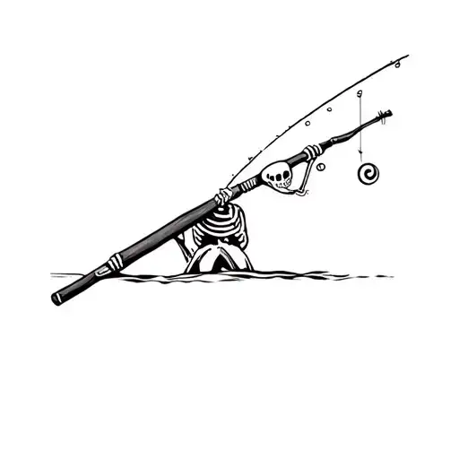 Skelton With Fishing Rod