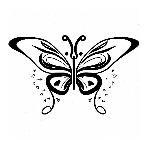 Butterfly With Fire Flames