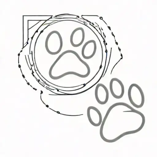 Dog Paw Print Surrounded