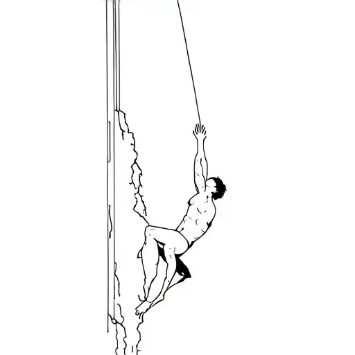 Cliff Diving Tattoo Final Line Work