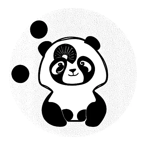 Cute Panda Holding The Sun