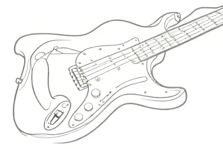 Electric Fender Stratocaster Guitar Tattoo