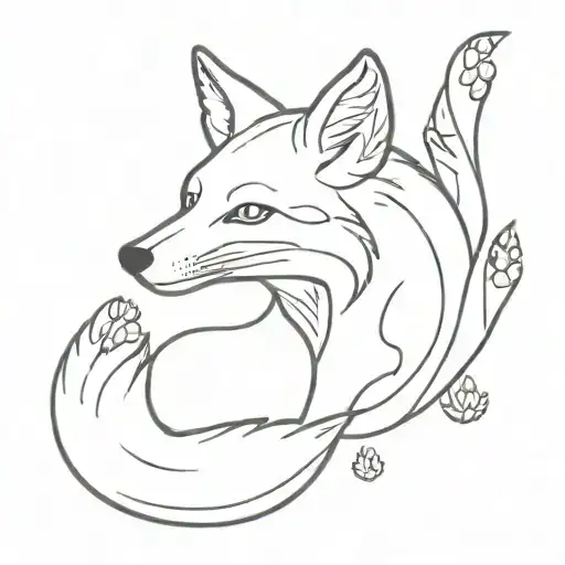 Kitsune Fox With Bee Flying
