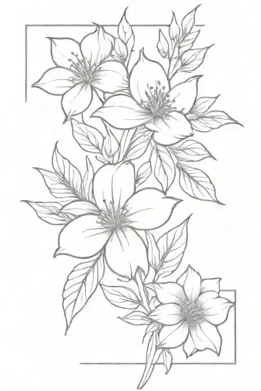 July And December Birth Flower Bouquet Tattoo Design