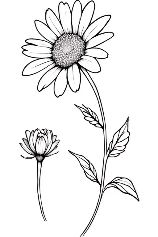 1 Daisy And 1 Carnation Together