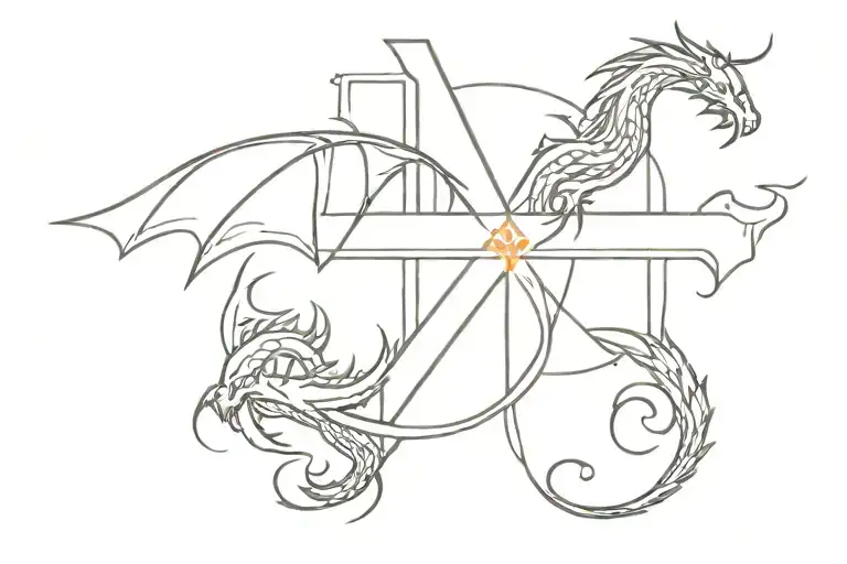 Cross With A Dragon Underneath