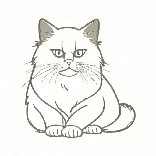 Himalayan Cat Outline
