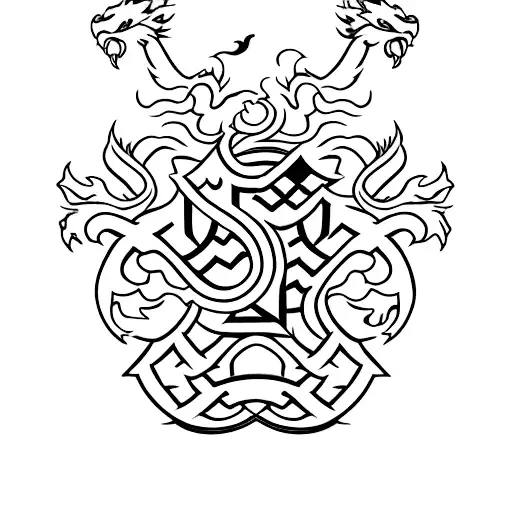 Harrington Crest Mixed With The Chinese Character For The Name Yee