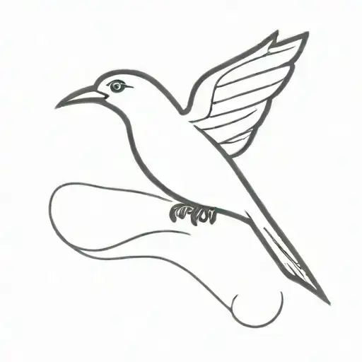 Very Simple Bird In Flight Tattoo With H Shape Outline