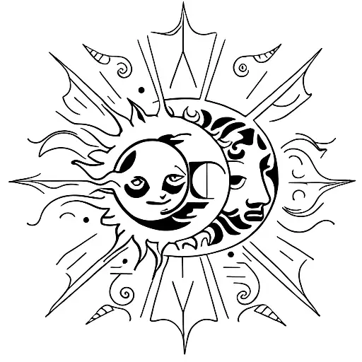 Sun And Moon With Letters Lsj