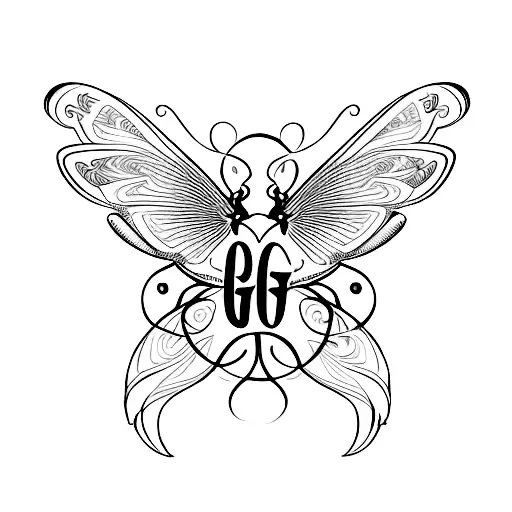 A Minimalist Tattoo Of A Butterfly With The Word 'God' Incorporated Into The Wings