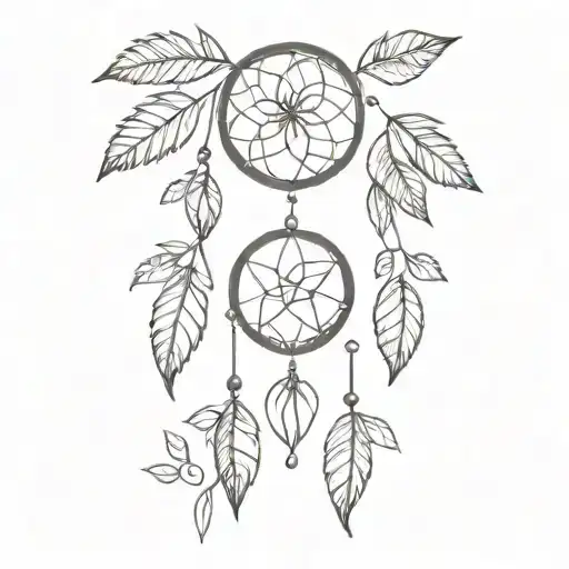 Dreamcatcher And Coffee Plant Intertwined