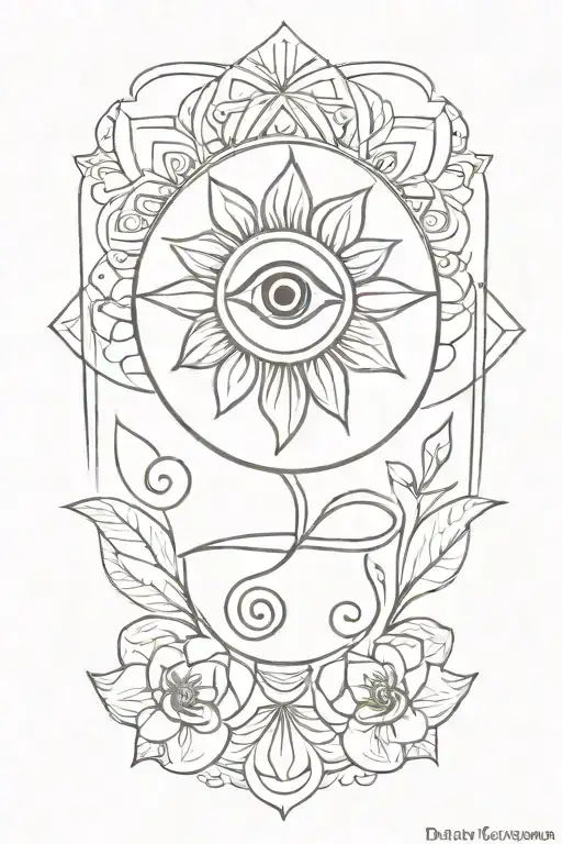 Flower With Eye Of Horus