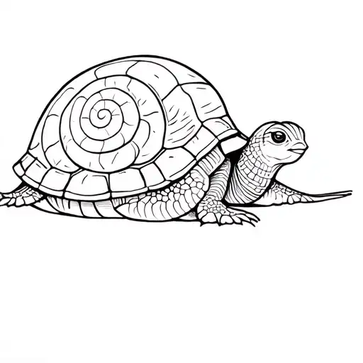 Turtle And Snail Sitting Together