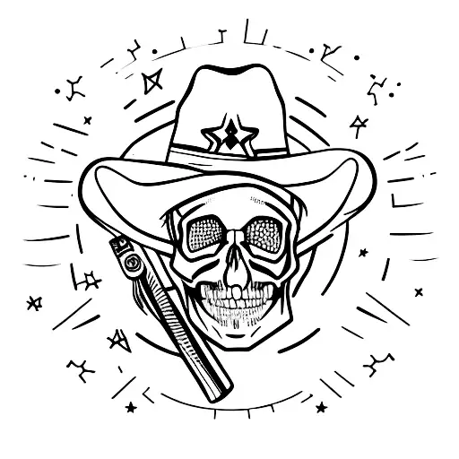 Skull With A Cowboy Hat