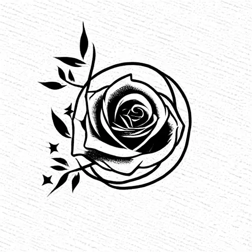 Estry Written With A Rose And Reborn Written Underneath And Some Shooting 4 Point Stars