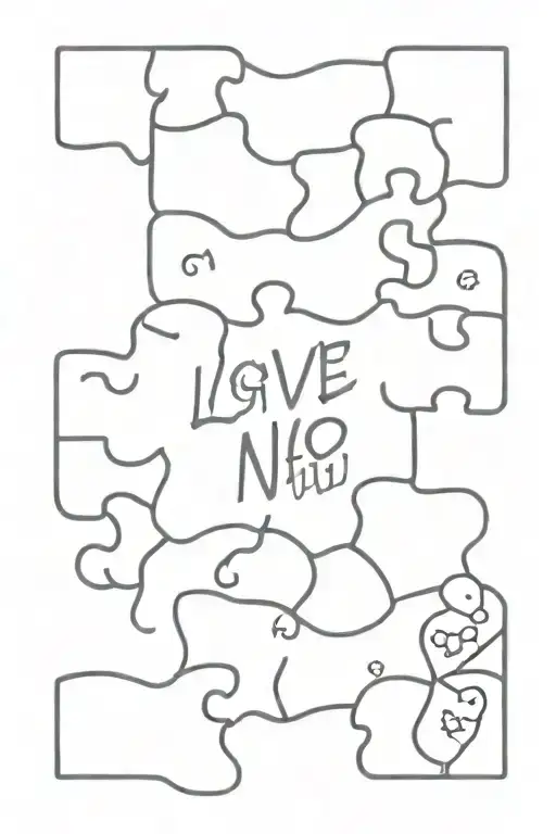 Love Needs No Words Written With Puzzle Piece