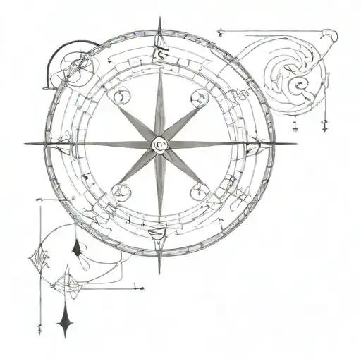 A Sailors Compass And Nights Sky Filled