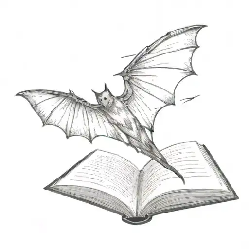 Open Book And Bat Wings