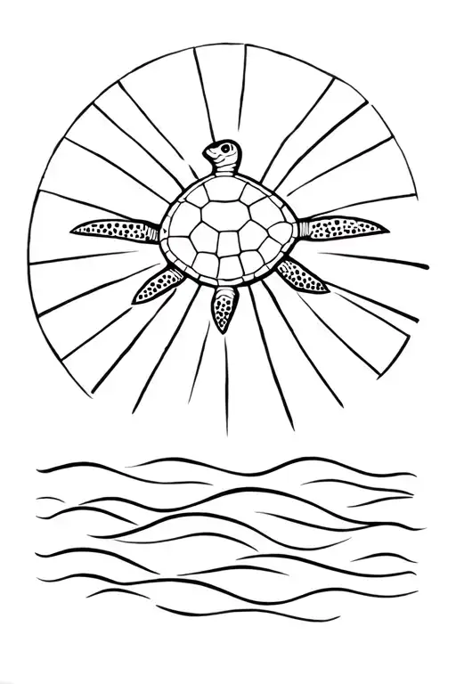 Stingray Turtle Wave Sun Rays