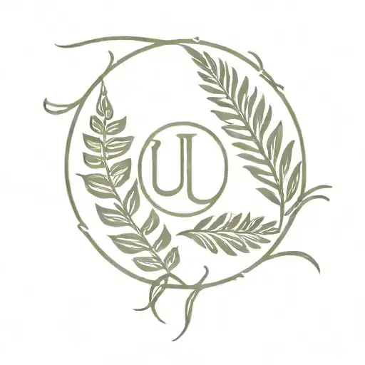 Ubuntu Word Integrated With Adinkra Aya Fern Leaf