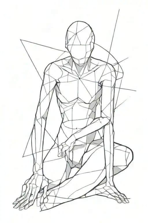 Broken Lines Suggesting A Fragmented Human Figure Symbolizing Anxiety And Vulnerability