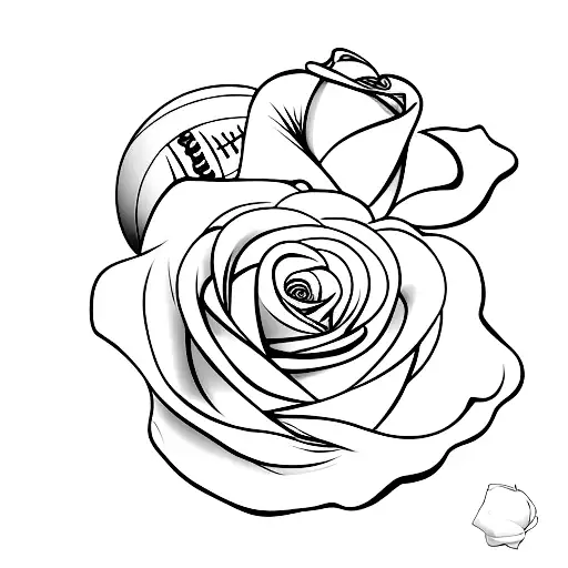 Rugby Ball And Rose