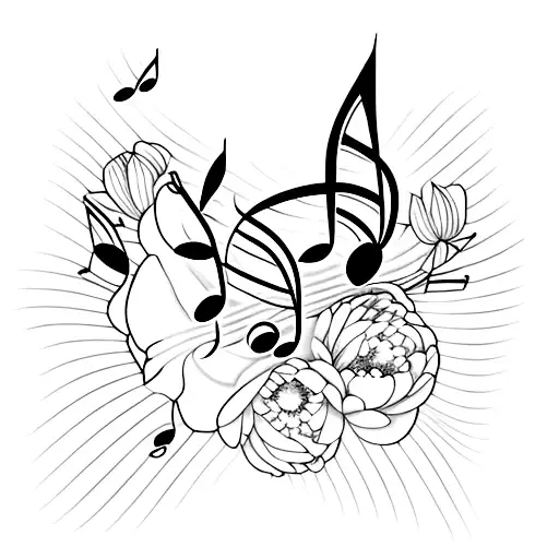 Peony And Music Note
