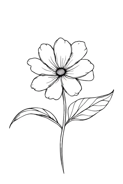 Line Art Flower Simple Flowey
