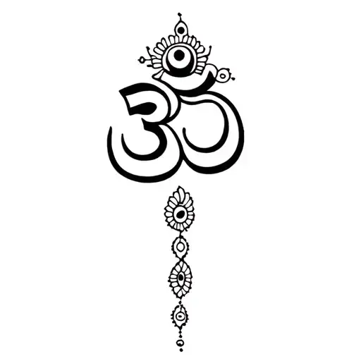 Henna With Om Symbol