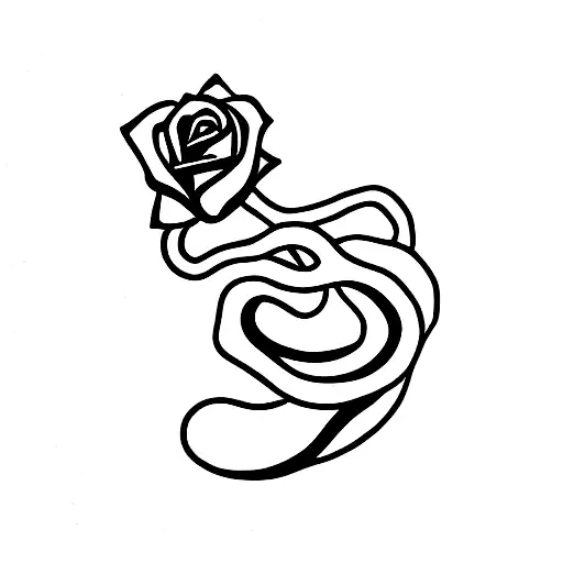 Serpent With Rose