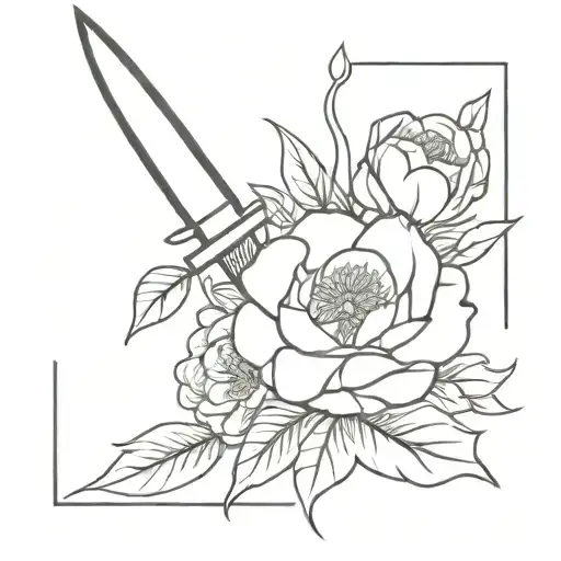 Dagger With Peonies