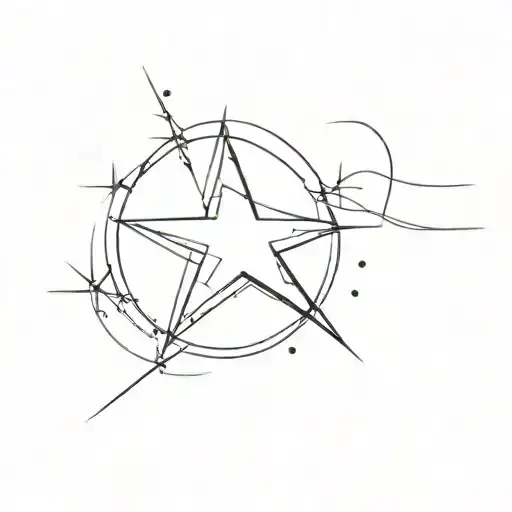Northstar On Bicep Tattoo Length 20Cm Width 10Cm
